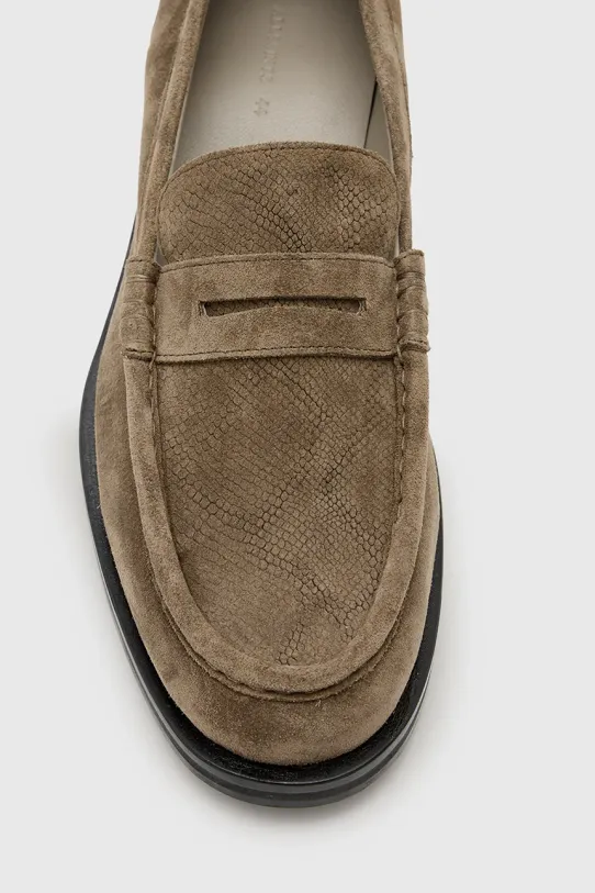 AllSaints mokasyny zamszowe Bloom Suede Loafer M022FC brązowy