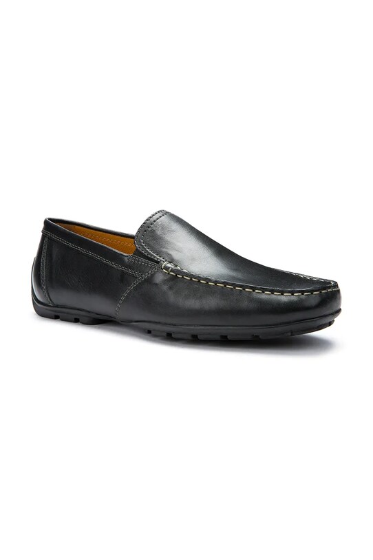 Geox mocasini de piele UOMO MONER U1144V.00039.C9999 negru SS25
