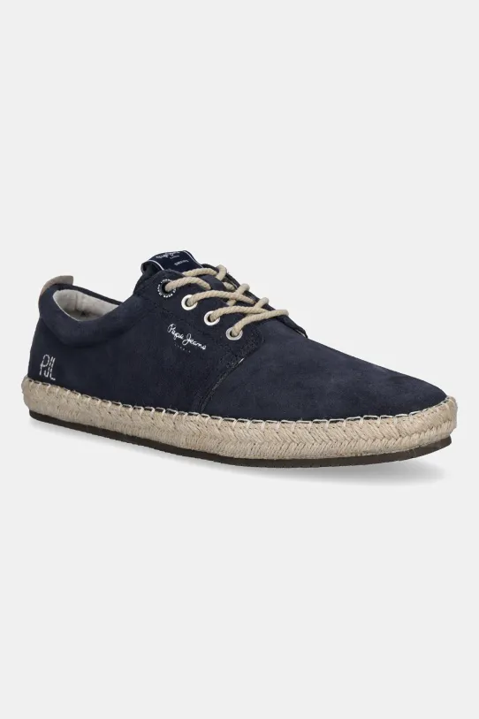 Pepe Jeans espadryle zamszowe TOURIST WEST skóra zamszowa granatowy PMS10336