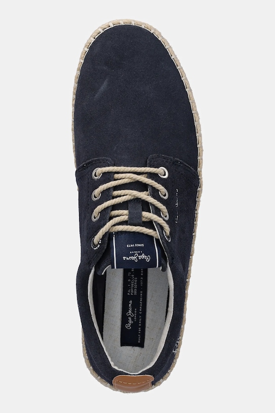 Pepe Jeans espadrile din piele întoarsă TOURIST WEST bleumarin PMS10336