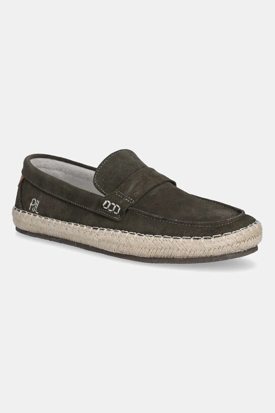 Велурени еспадрили Pepe Jeans TOURIST COAST зелен PMS10337