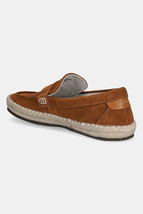 Obuwie Pepe Jeans espadryle zamszowe TOURIST COAST PMS10337 brązowy