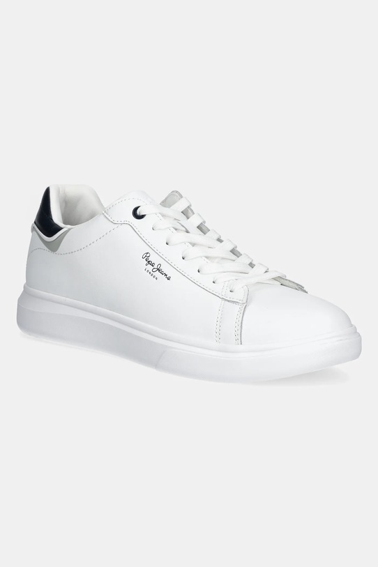 Δερμάτινα sneakers Pepe Jeans EATON ONE M μικρό λευκό PMS00044