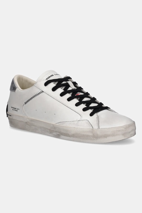 Kožené sneakers boty Crime London DISTRESSED nízký bílá 14004PP7