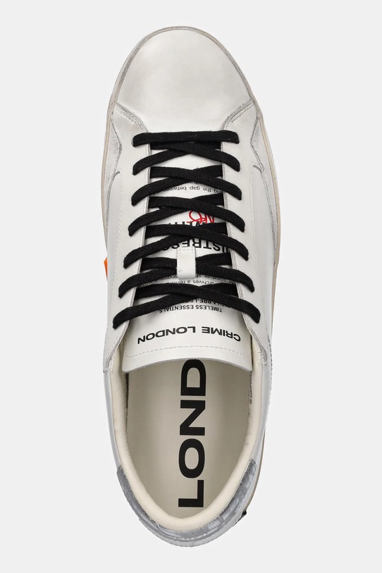 Kožené sneakers boty Crime London DISTRESSED bílá 14004PP7