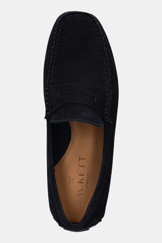 Hackett London mocasini din piele întoarsă DRIVER LOAFER bleumarin HMS21485