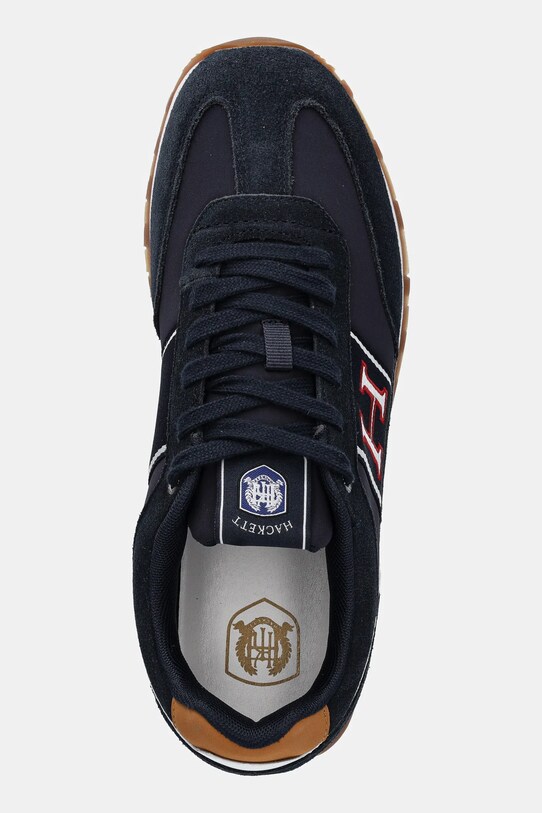 Kožené tenisky Hackett London HENDFOR PATCH tmavomodrá HMS21452
