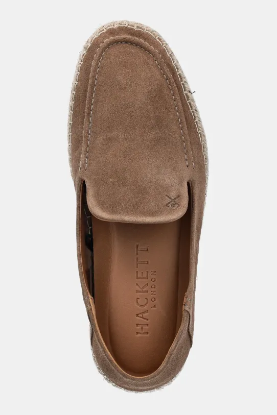 Hackett London espadryle zamszowe ALTEA LOAFER brązowy HMS21491
