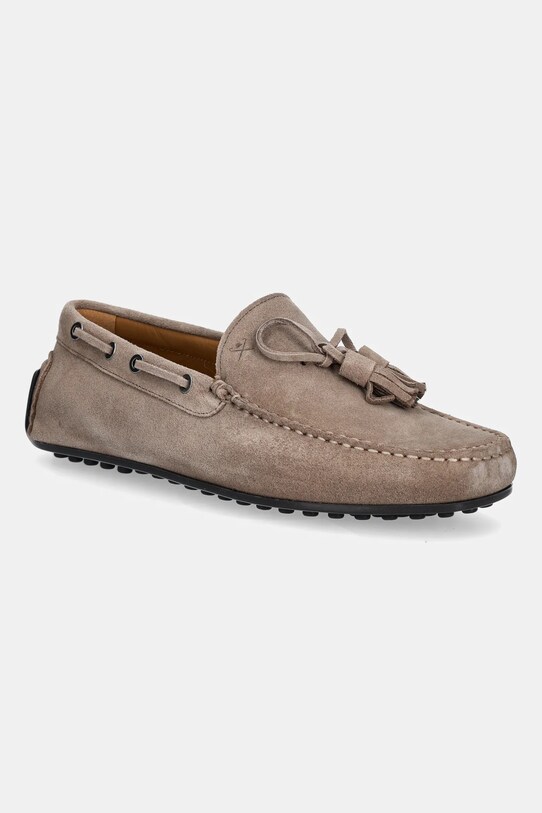 Hackett London mokasyny zamszowe DRIVER TASSEL skóra zamszowa brązowy HMS21486