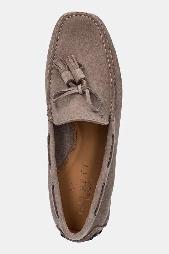 Hackett London mokasyny zamszowe DRIVER TASSEL brązowy HMS21486
