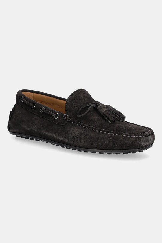 Hackett London mocasini din piele întoarsă DRIVER TASSEL piele întoarsă maro HMS21486