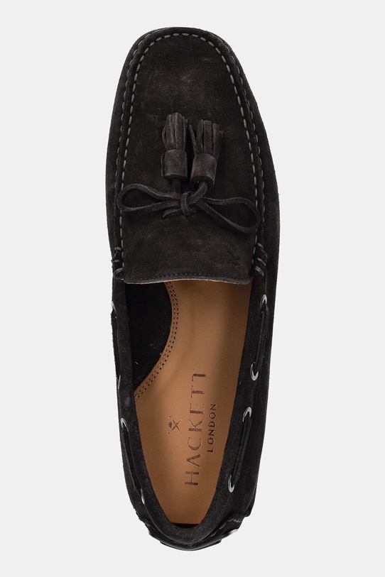 Hackett London mokasyny zamszowe DRIVER TASSEL brązowy HMS21486