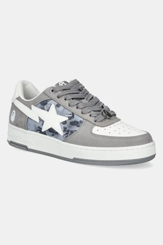 A Bathing Ape leather sneakers BAPE STA #2 M2 grain leather gray 1K80191302