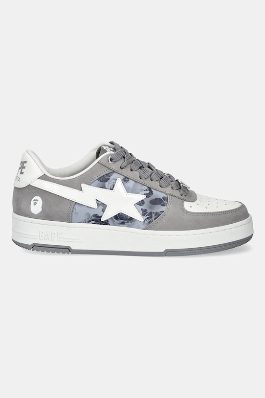 A Bathing Ape leather sneakers BAPE STA #2 M2 1K80191302 gray SS25