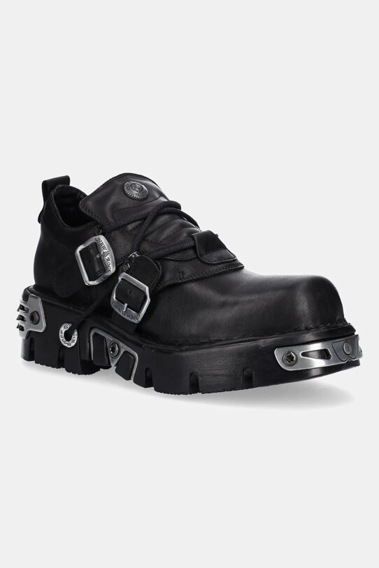 Кожени половинки обувки New Rock METALLIC ежедневен черен M.994.C2