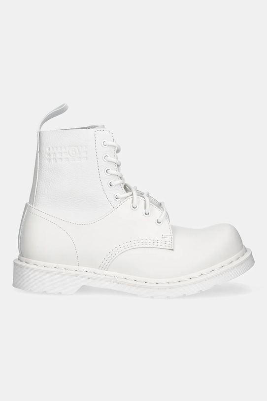 MM6 Maison Margiela stivali da motociclista in pelle SH3WU0013.P7006.HB009 bianco SS25