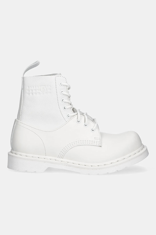 MM6 Maison Margiela bocanci de piele SH3WU0013.P7006.HB009 alb SS25