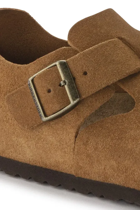 Boty Semišové polobotky Birkenstock London LEVE 1023519 hnědá
