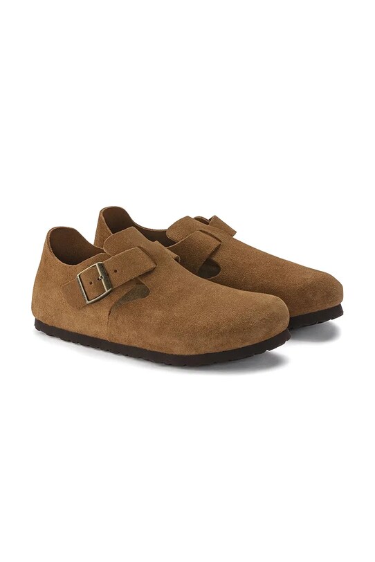 Birkenstock półbuty zamszowe London LEVE brązowy 1023519