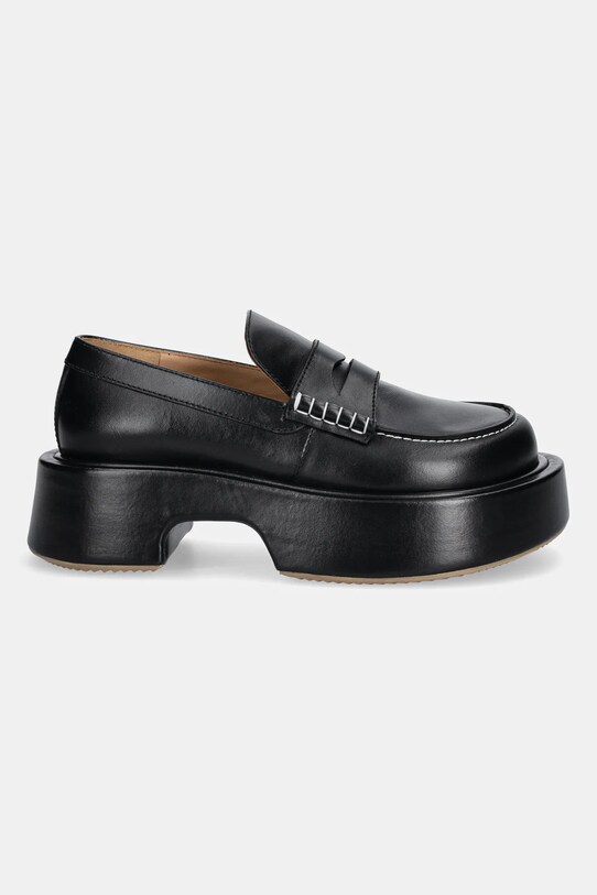 JW Anderson mokasyny skórzane Platform Moccasin FW0168.LA0020.999 czarny SS25