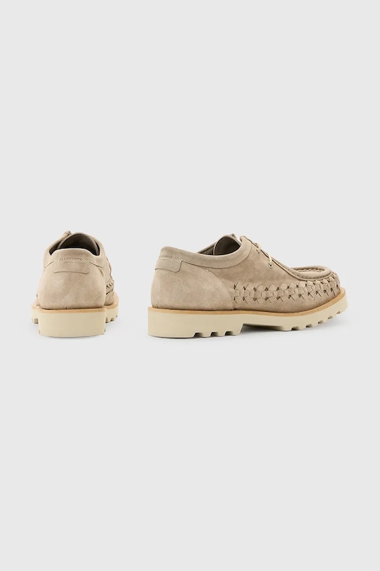 Obuwie AllSaints półbuty zamszowe Skiff Woven Shoe M057FC beżowy