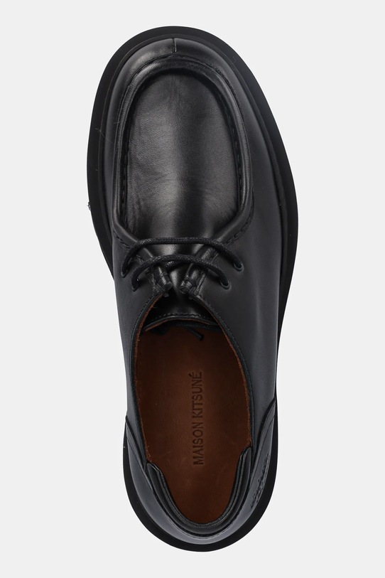 Maison Kitsuné półbuty skórzane Lace Up Derbies czarny OM04103LR0005