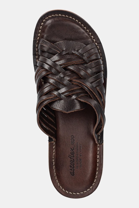 Astorflex klapki skórzane Erelflex brązowy ERELFLEX.001101