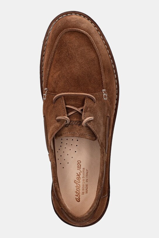 Велурени мокасини Astorflex Dockflex кафяв DOCKFLEX.000001