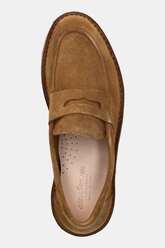 Semišové mokasíny Astorflex Sadelflex zelená SADELFLEX.000724