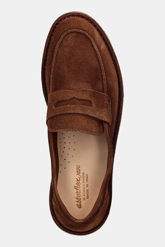 Mokasinke od brušene kože Astorflex Sadelflex smeđa SADELFLEX.000724