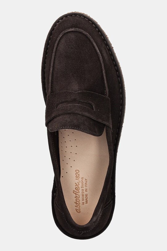 Semišové mokasíny Astorflex Sadelflex hnědá SADELFLEX.000724