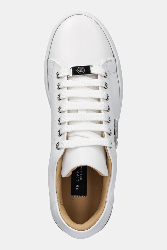 Philipp Plein sneakersy skórzane Nappa Lo-Top Hexagon biały USC0670.PLE010N.01