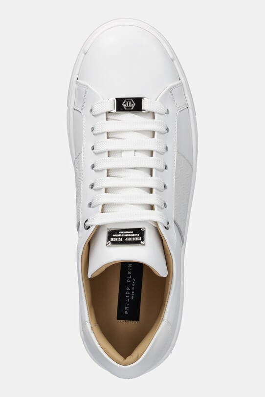 Philipp Plein sneakersy skórzane Lo-Top Monogram biały USC0706.PLE005N.01
