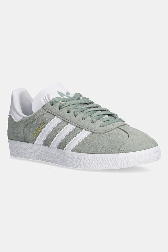 Замшеві кросівки adidas Originals Gazelle імітація лицьової шкіри зелений JH5384