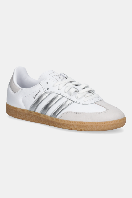 Δερμάτινα αθλητικά παπούτσια adidas Originals Samba OG φλατ λευκό JI2725