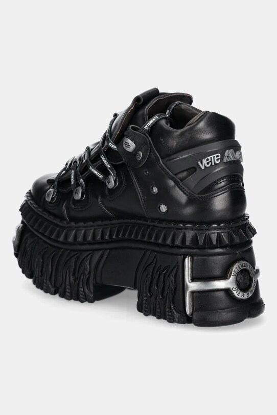 Obuwie VETEMENTS sneakersy skórzane Fire Platform UA66SN100B czarny