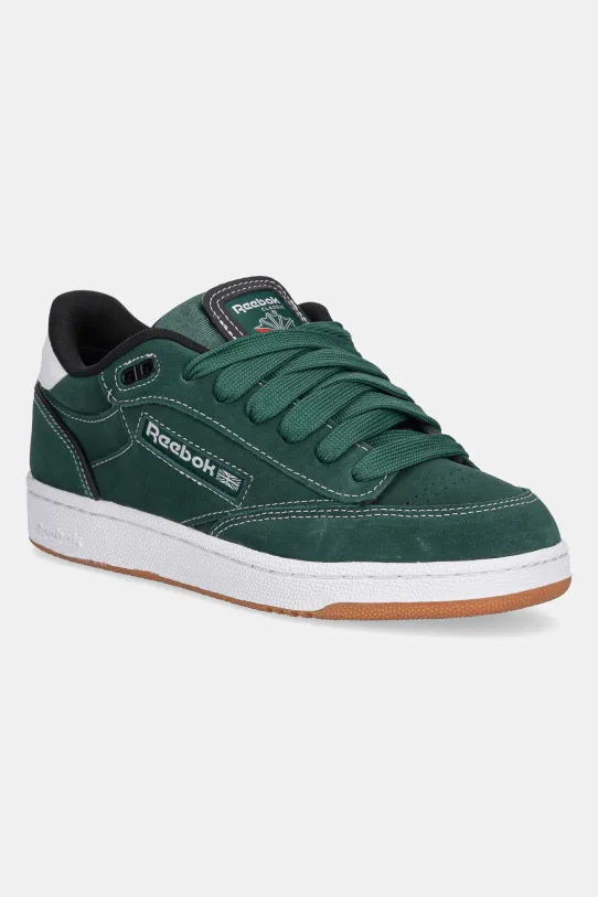 Reebok Classic sneakersy zamszowe CLUB C BULC CLN płaska zielony 100209035