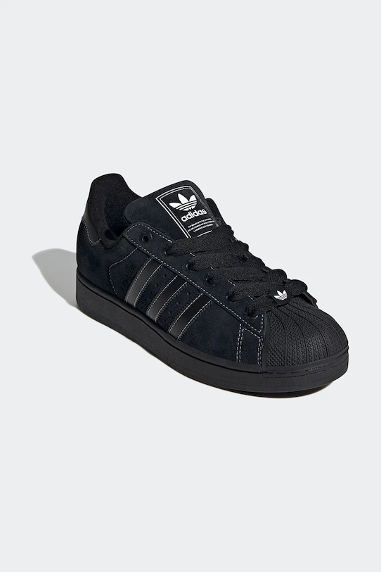 Σουέτ αθλητικά παπούτσια adidas Originals Superstar II JH5470 μαύρο SS25