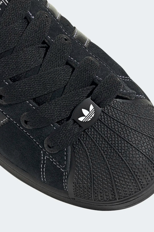 Σουέτ αθλητικά παπούτσια adidas Originals Superstar II JH5470 μαύρο