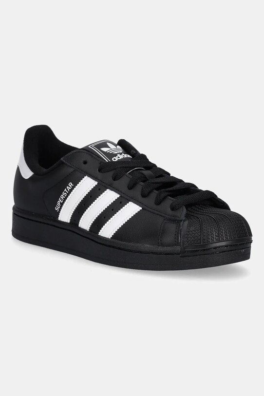 Kožené tenisky adidas Originals Superstar II plochá černá JI0079