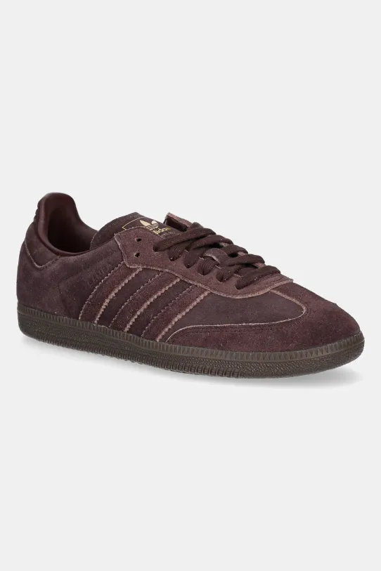 adidas Originals sneakers din piele intoarsă Samba OG plată maro JI3211