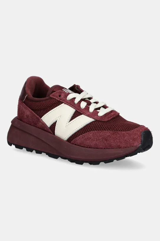 Маратонки New Balance 370 велур бордо U370PA