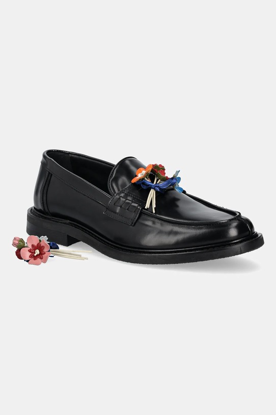 Filling Pieces mokasyny skórzane Loafer Bouquet 44278131861 czarny