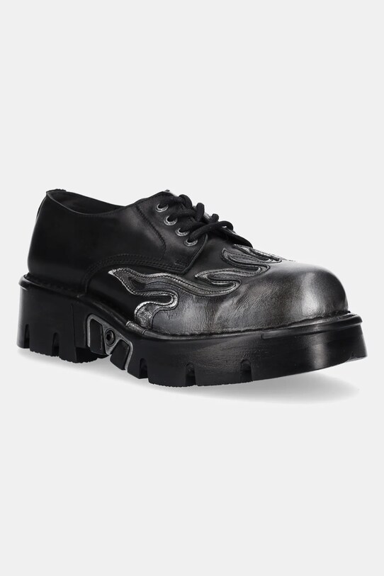 New Rock półbuty skórzane METALLIC casual czarny M.1553.C3