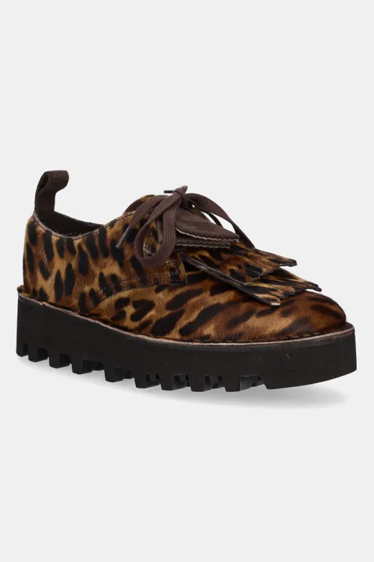 Kožené polobotky Clarks Originals x Engineered Garments Desert Khan plochý hnědá 26183857