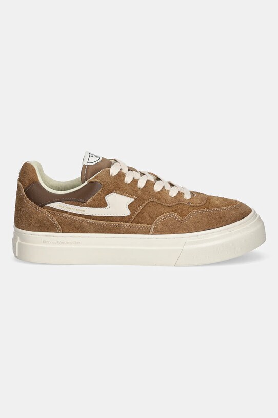 Stepney Workers Club sneakers din piele intoarsă PEARL S-STRIKE GEO-MERGED YA24200 maro SS25