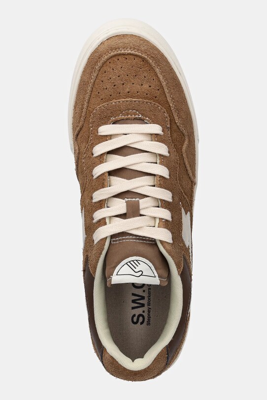 Stepney Workers Club sneakers din piele intoarsă PEARL S-STRIKE GEO-MERGED maro YA24200