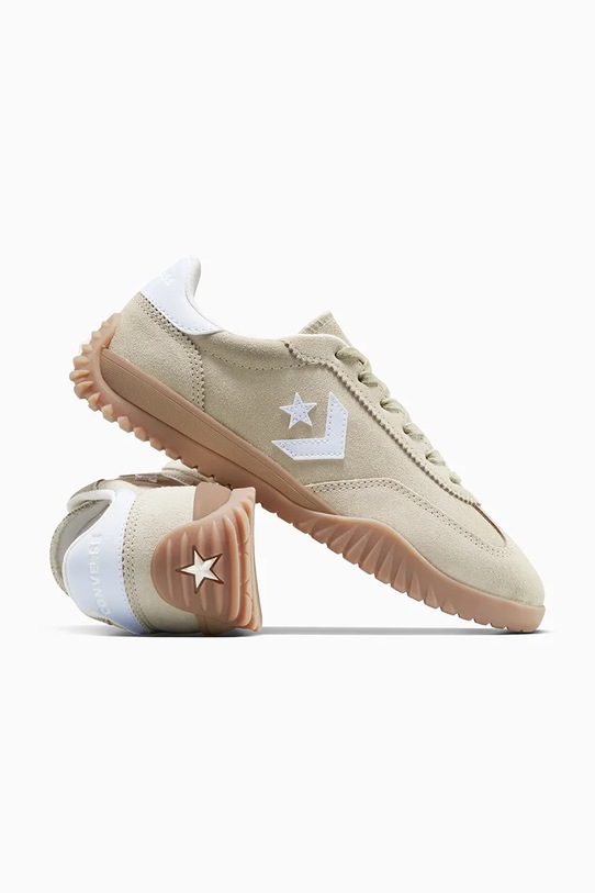 Converse sneakers din piele întoarsă Run Star Trainer bej A15087C