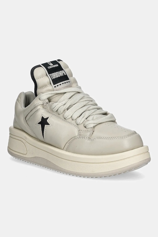 Rick Owens DRKSHDW leather sneakers x Converse TURBOWPN OX grain leather beige DC01EX062.A12R0