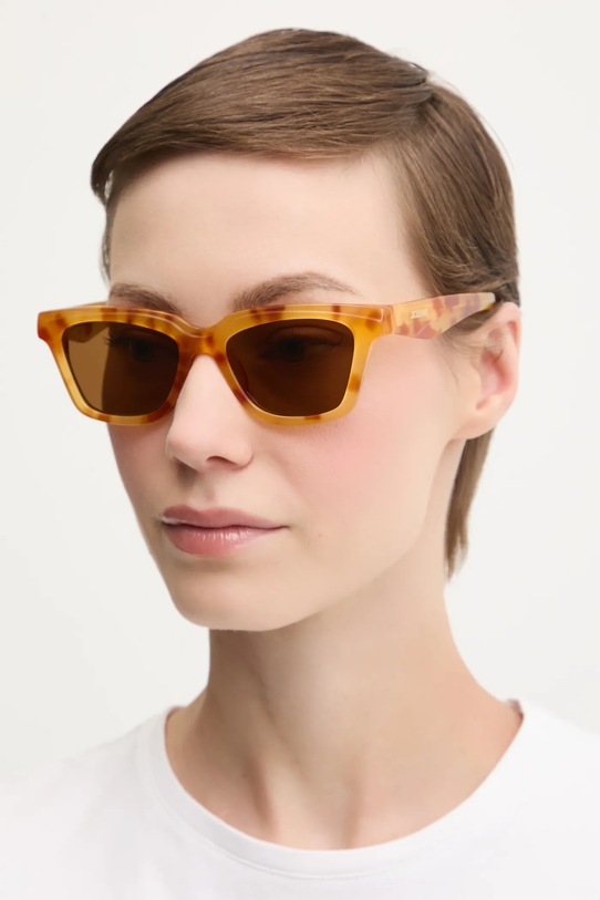 Jacquemus okulary przeciwsłoneczne CARRE JAC109C4SUN brązowy